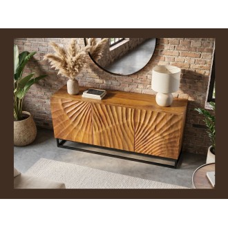 Buffet SILVA en bois massif de manguier 140cm vu de haut