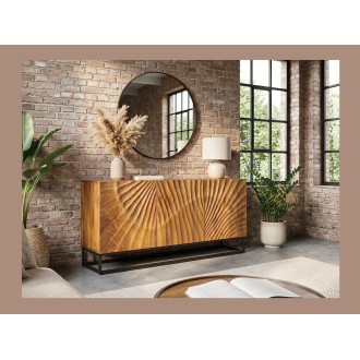 Buffet SILVA en bois massif de manguier 140cm vu de côté