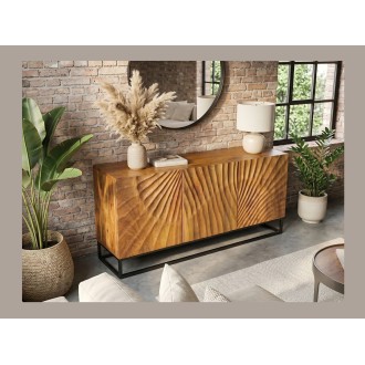 Buffet SILVA en bois massif de manguier 140cm mis en situation