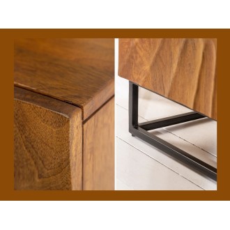 Zoom sur les détails du buffet SILVA en bois massif de manguier 140cm