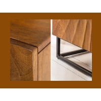 Zoom sur les détails du buffet SILVA en bois massif de manguier 140cm
