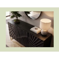 Buffet SILVA noir et doré 140cm vu de haut
