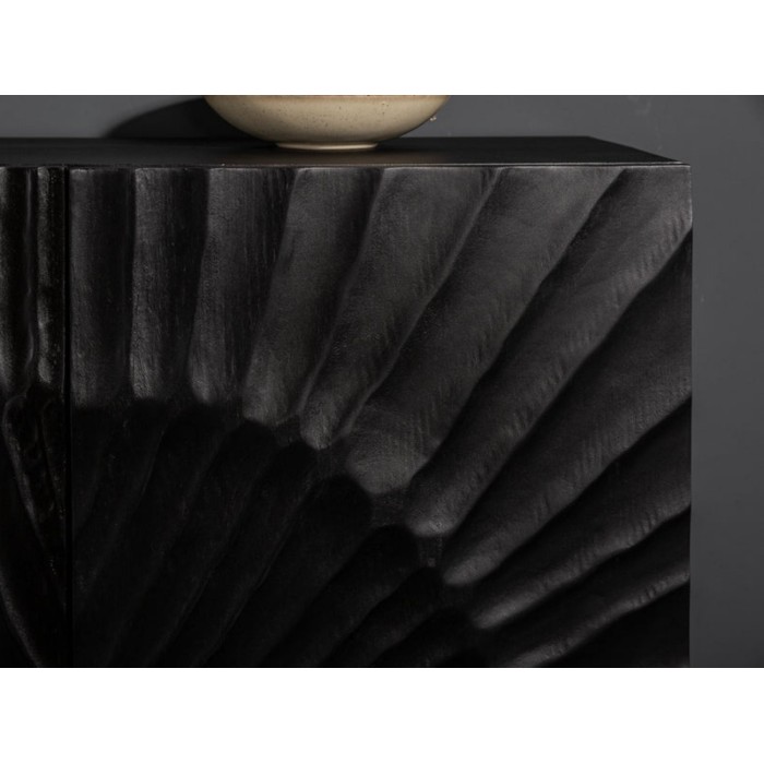Zoom sur la façade du buffet SILVA noir et doré 140cm