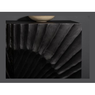 Zoom sur la façade du buffet SILVA noir et doré 140cm