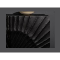 Zoom sur la façade du buffet SILVA noir et doré 140cm