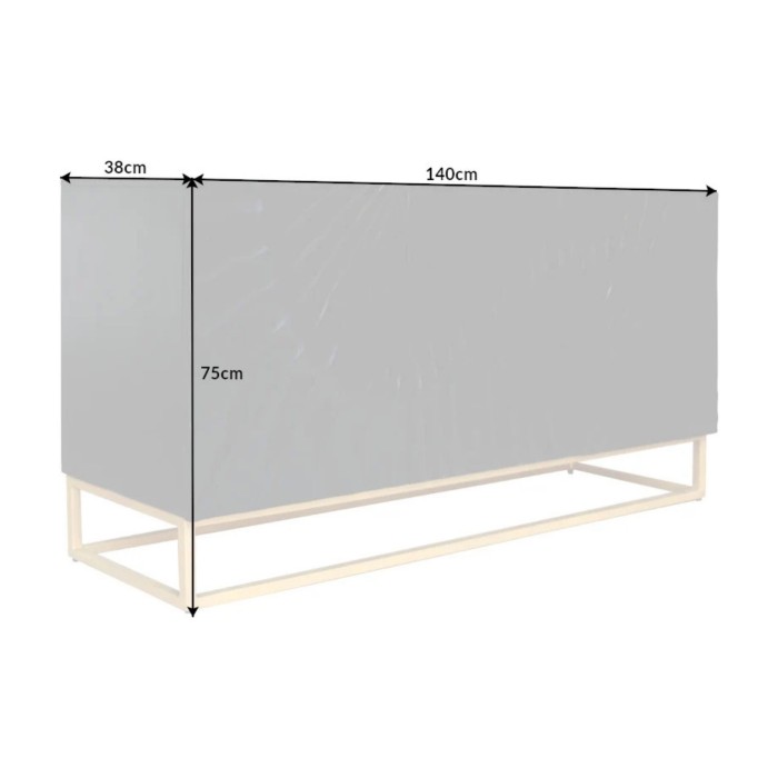 Buffet SILVA noir et doré 140cm dimensions