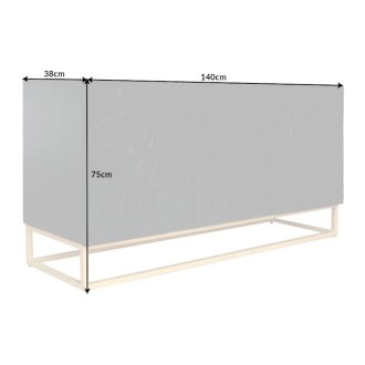 Buffet SILVA noir et doré 140cm dimensions