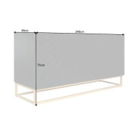 Buffet SILVA noir et doré 140cm dimensions