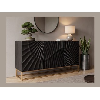 Buffet SILVA noir et doré 140cm mis en situation