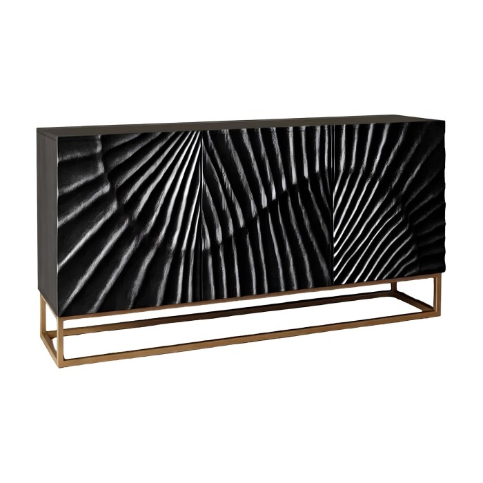 Buffet SILVA noir et doré 140cm