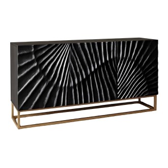 Buffet SILVA noir et doré 140cm