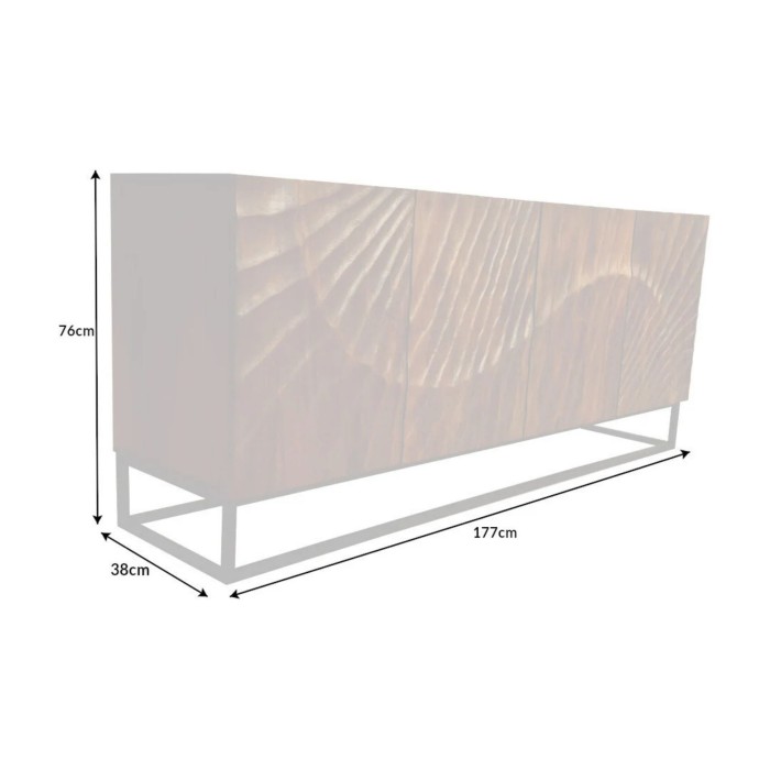 Buffet SILVA en bois massif de manguier 177cm dimensions