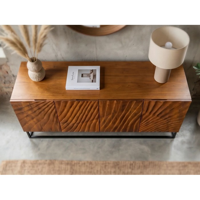 Buffet SILVA en bois massif de manguier 177cm vu de haut