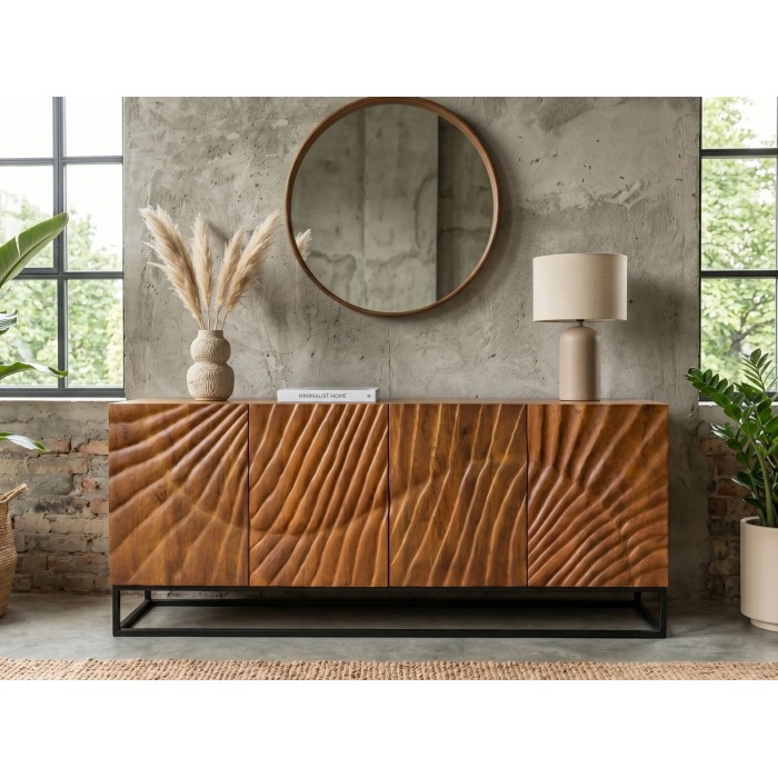Buffet SILVA en bois massif de manguier 177cm vu de face