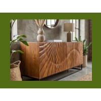 Buffet SILVA en bois massif de manguier 177cm vu de côté rapprochée