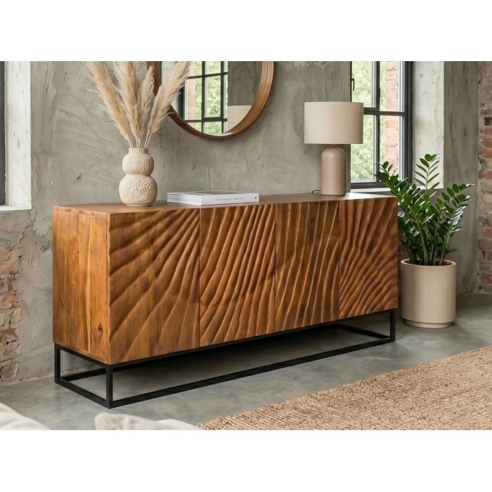 Buffet SILVA en bois massif de manguier 177cm mis en situation