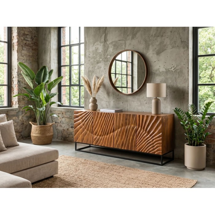 Buffet SILVA en bois massif de manguier 177cm vu éloignée