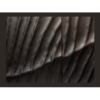 Zoom sur la jonction entre deux placards du buffet SILVA 177cm en bois de manguier noir