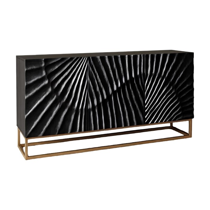 Buffet SILVA 177cm en bois de manguier noir