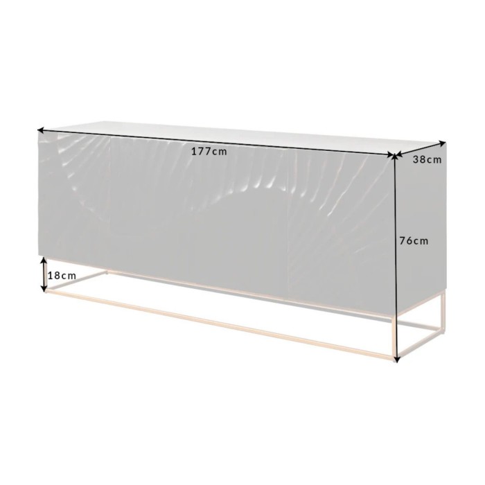 Buffet SILVA 177cm en bois de manguier noir dimensions