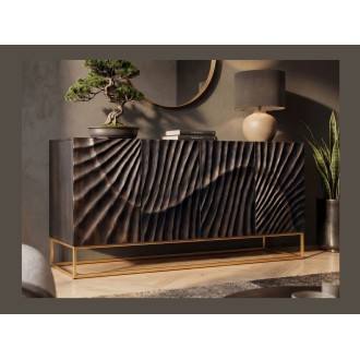 Buffet SILVA 177cm en bois de manguier noir mis en situation