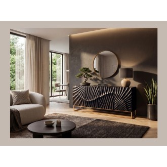 Buffet SILVA 177cm en bois de manguier noir vu éloignée