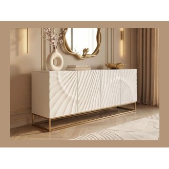 Buffet SILVA 177cm en bois massif de manguier blanc mis en situation