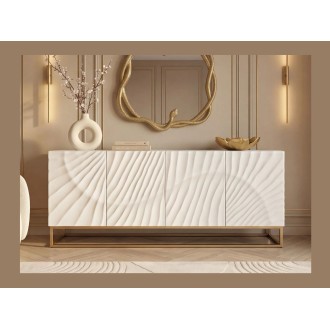 Buffet SILVA 177cm en bois massif de manguier blanc vu de face
