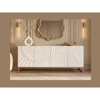 Buffet SILVA 177cm en bois massif de manguier blanc vu de face