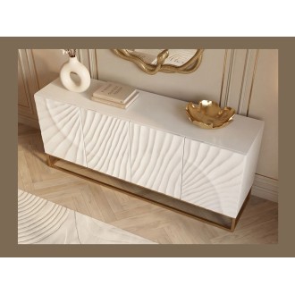 Buffet SILVA 177cm en bois massif de manguier blanc vu de haut