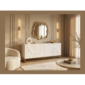 Buffet SILVA 177cm en bois massif de manguier blanc vu de côté