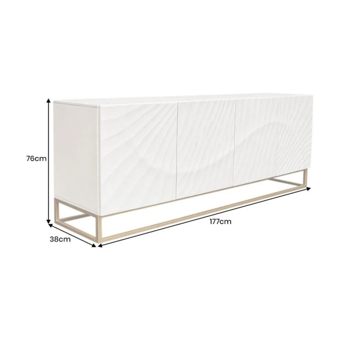 Buffet SILVA 177cm en bois massif de manguier blanc dimensions