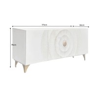 Buffet SOLARIS 177cm blanc et doré dimensions