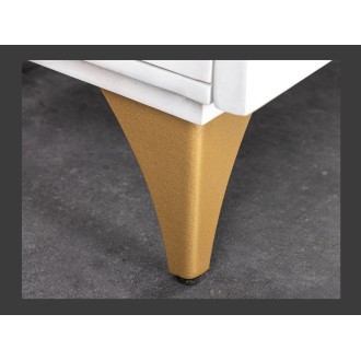 Zoom sur l'un des pieds du buffet SOLARIS 177cm blanc et doré
