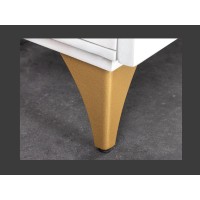 Zoom sur l'un des pieds du buffet SOLARIS 177cm blanc et doré