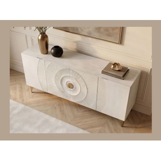 Buffet SOLARIS 177cm blanc et doré vu de haut