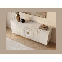 Buffet SOLARIS 177cm blanc et doré vu de haut
