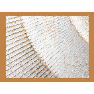 Zoom sur les détails sculptés du buffet SOLARIS 177cm blanc et doré