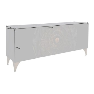 Buffet SOLARIS 177cm noir et doré dimensions