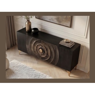 Buffet SOLARIS 177cm noir et doré vu de haut
