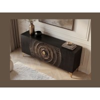 Buffet SOLARIS 177cm noir et doré vu de haut