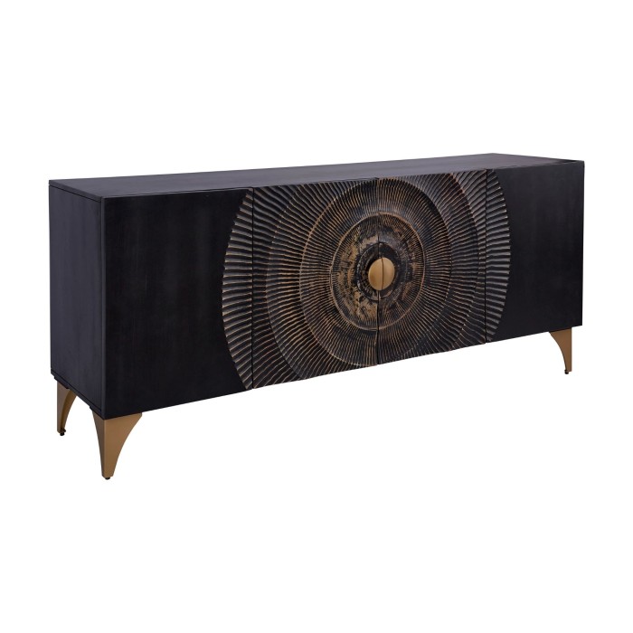 Buffet SOLARIS 177cm noir et doré