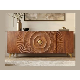 Buffet SOLARIS 177cm marron et doré vu de face