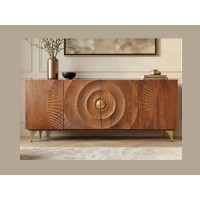 Buffet SOLARIS 177cm marron et doré vu de face
