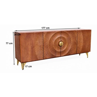Buffet SOLARIS 177cm marron et doré dimensions