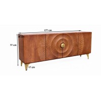 Buffet SOLARIS 177cm marron et doré dimensions