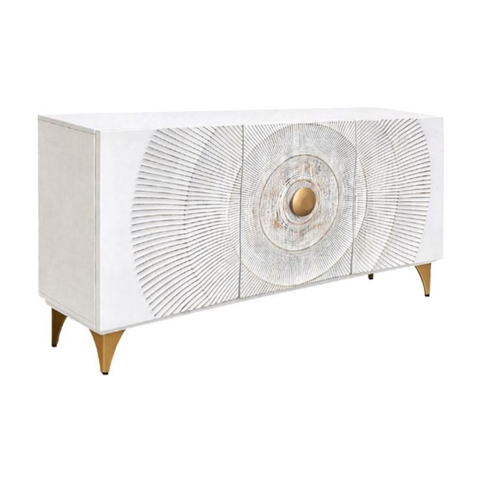 Buffet SOLARIS 140cm blanc et doré
