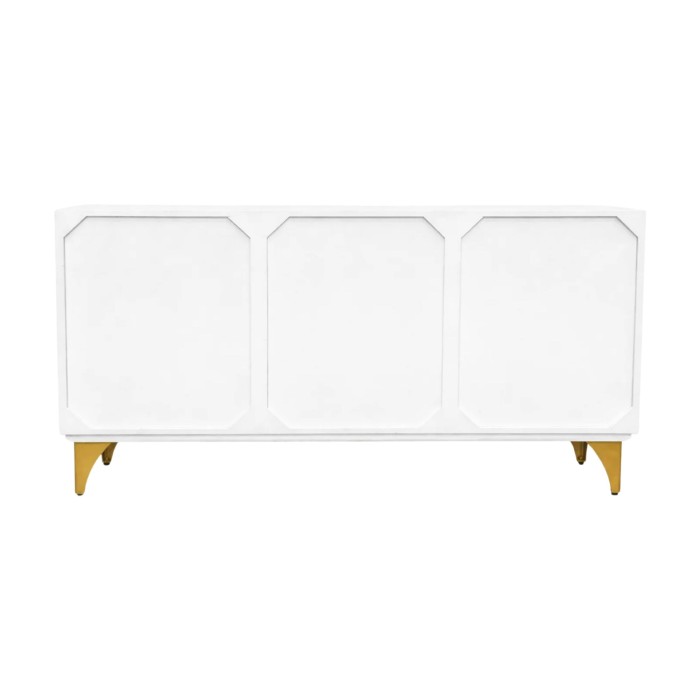 Buffet SOLARIS 140cm blanc et doré vu de dos