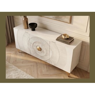 Buffet SOLARIS 140cm blanc et doré vu de haut