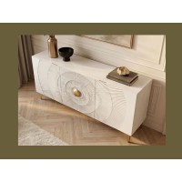 Buffet SOLARIS 140cm blanc et doré vu de haut